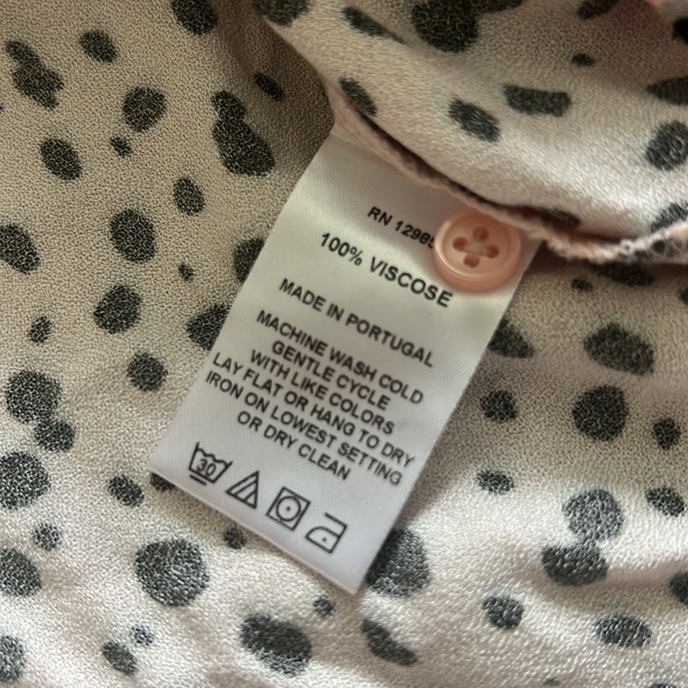 The Shirt Rochelle Behrens Viscose Pink Leopard Size Large Long Sleeve - Picture 3 of 5